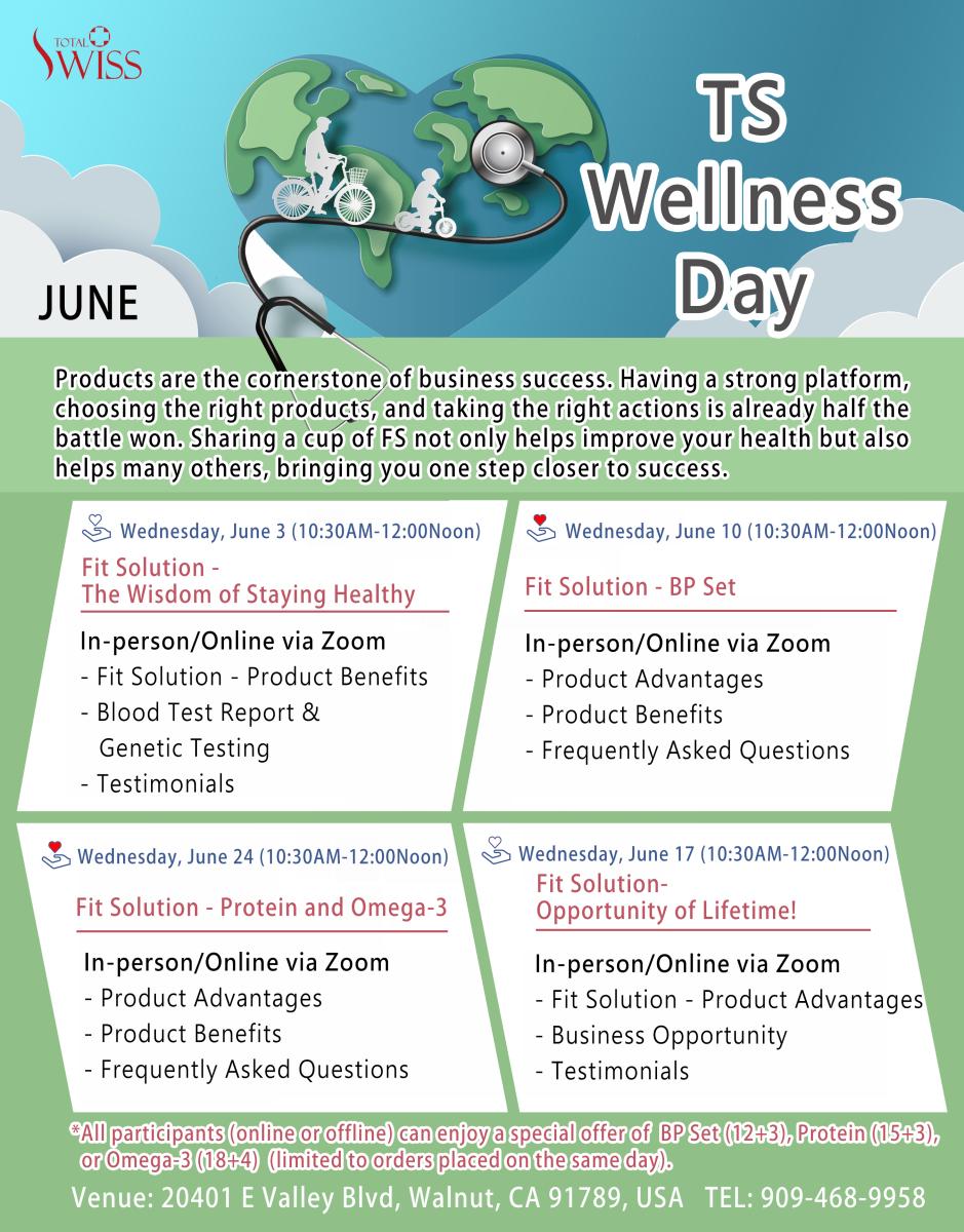 Join Our Upcoming TS Wellness Day in June圖細胞營養之1