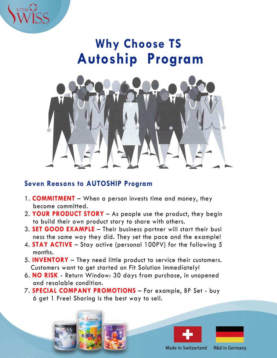 Why Choose TS  Autoship  Program圖細胞營養之1