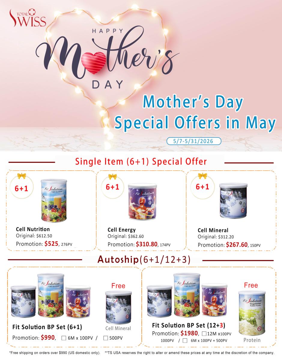 Great News! Our Mother’s Day Sale starts NOW!圖細胞營養之1